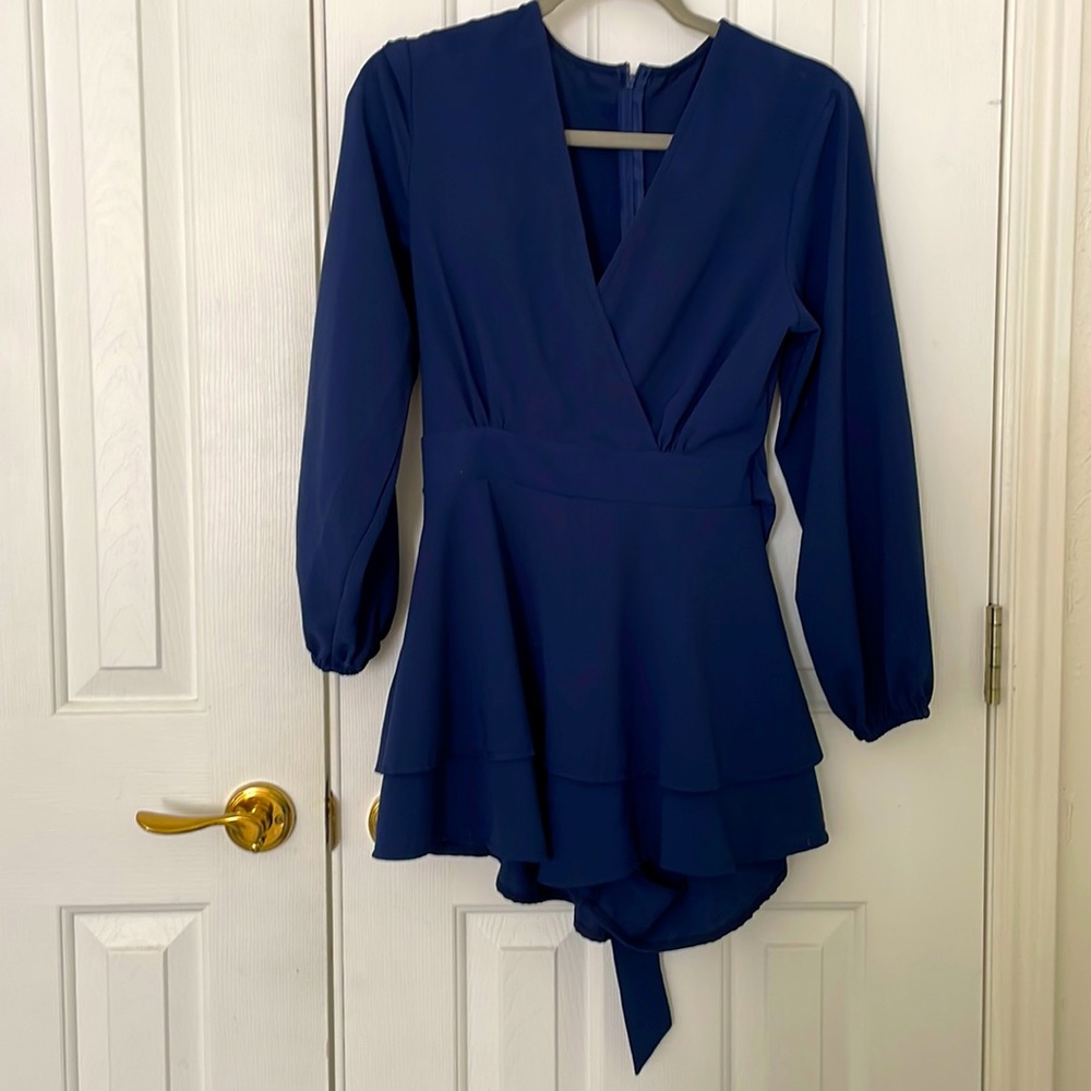 Short navy blue romper